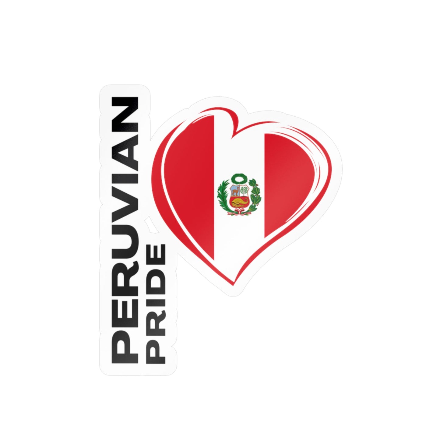 Best Peruvian Pride Sticker - Heart Flag Decal