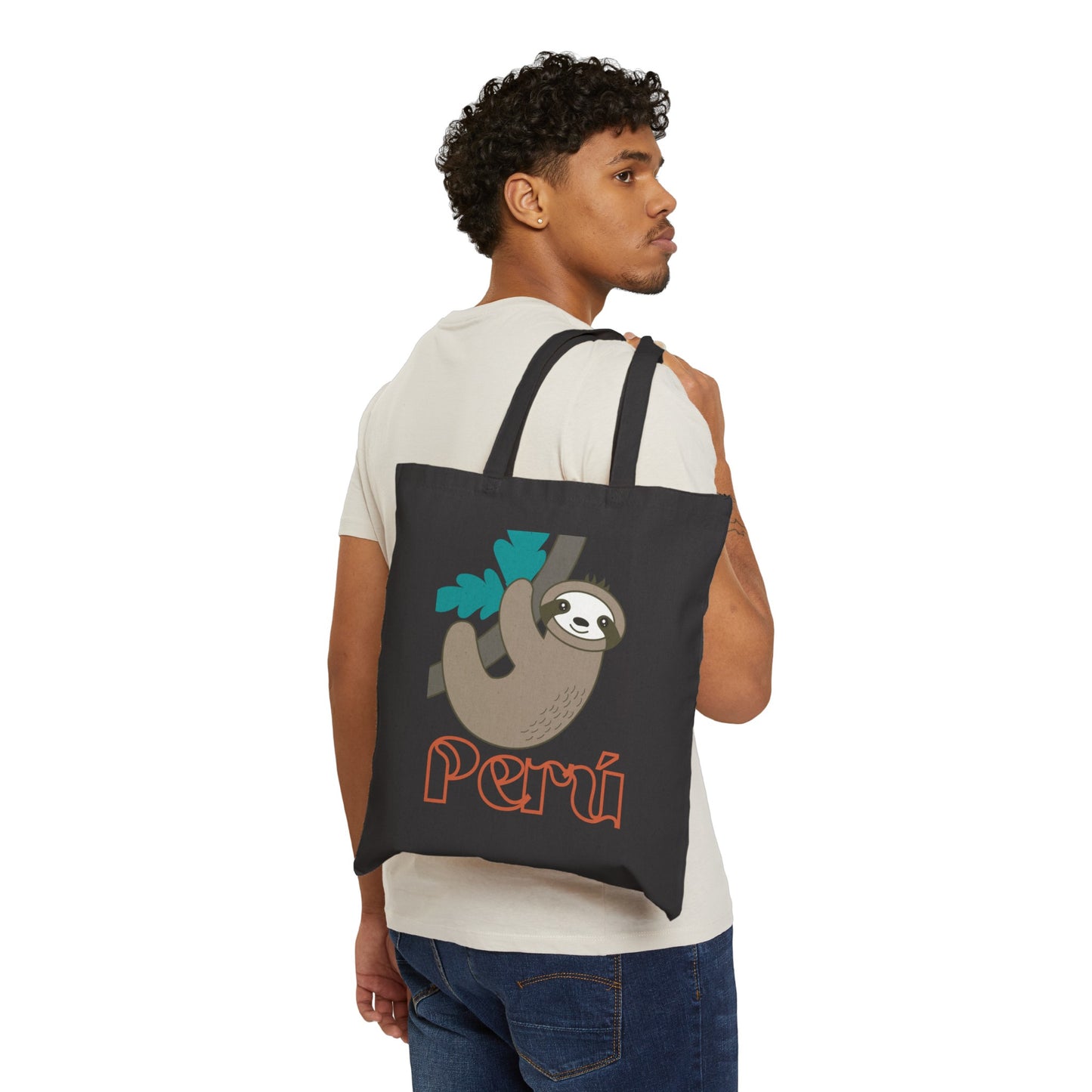 Peruvian Cotton Canvas Tote Bag "Perezozo Peru"