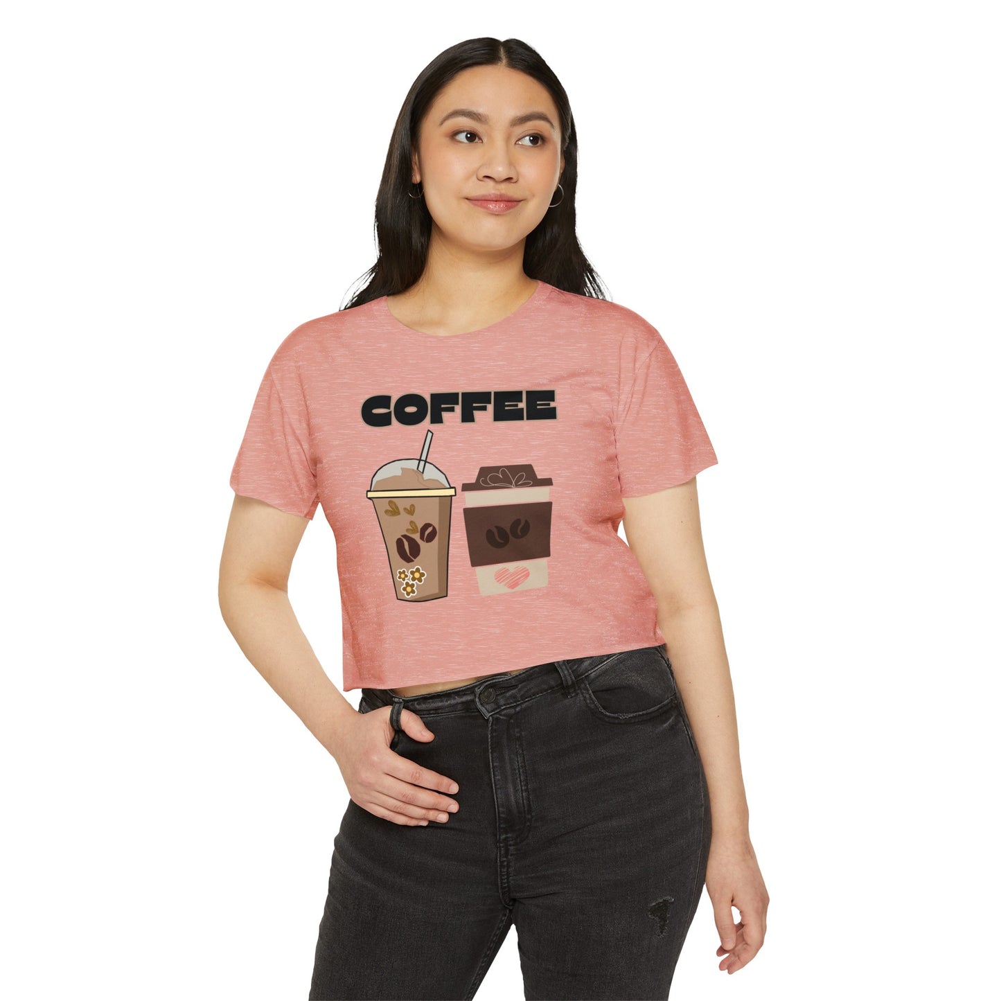 Best Coffee Cropped T-Shirt for Coffee-Loving Girls "Coffee"