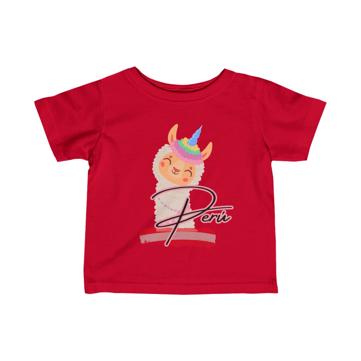 Best Peruvian Infant Fine Jersey Tee "Peru Lama Rainbow"