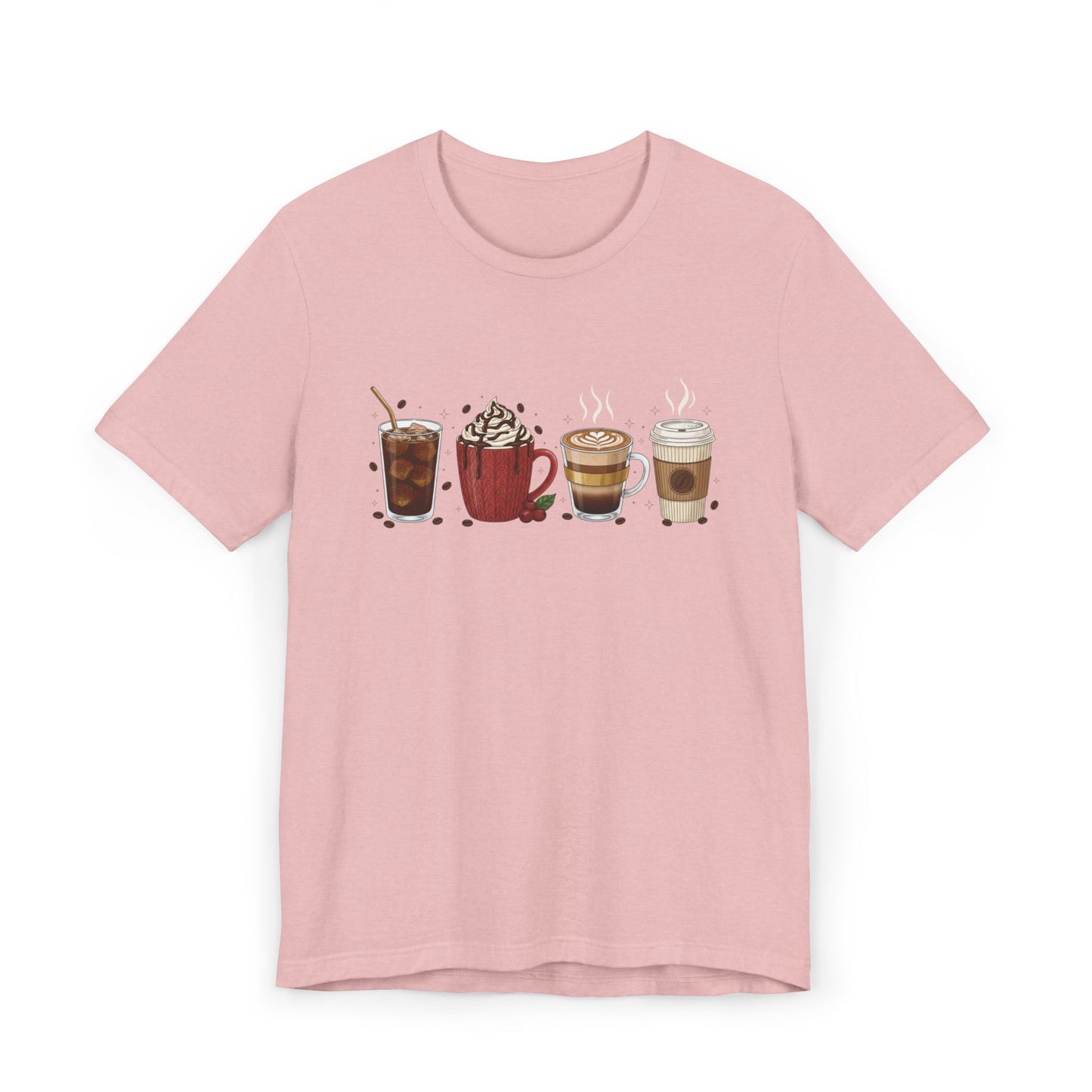 ☕ Holiday Coffee Drinks Unisex T-Shirt USA | Coffee Lovers Tee