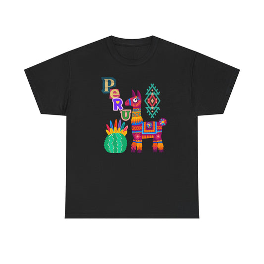 Best Peruvian Llama T-Shirt USA Colorful Peru Pride Unisex Tee