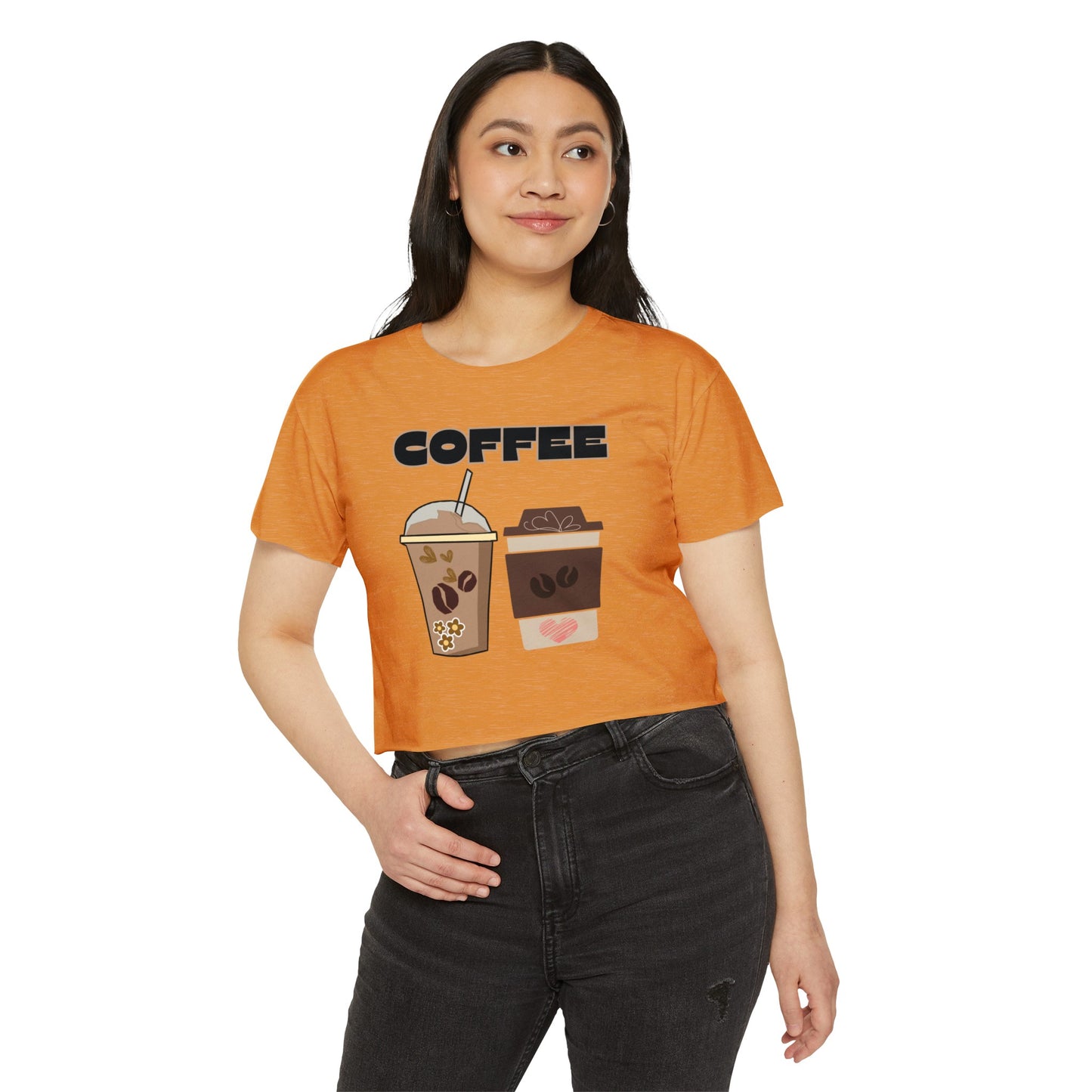 Best Coffee Cropped T-Shirt for Coffee-Loving Girls "Coffee"