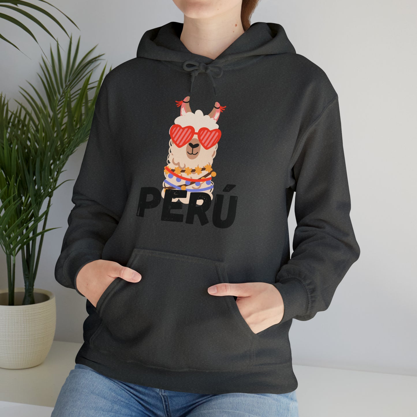 Peruvian Unisex Hoodie "Cozy Elegance,Peruvian Llama" 2024