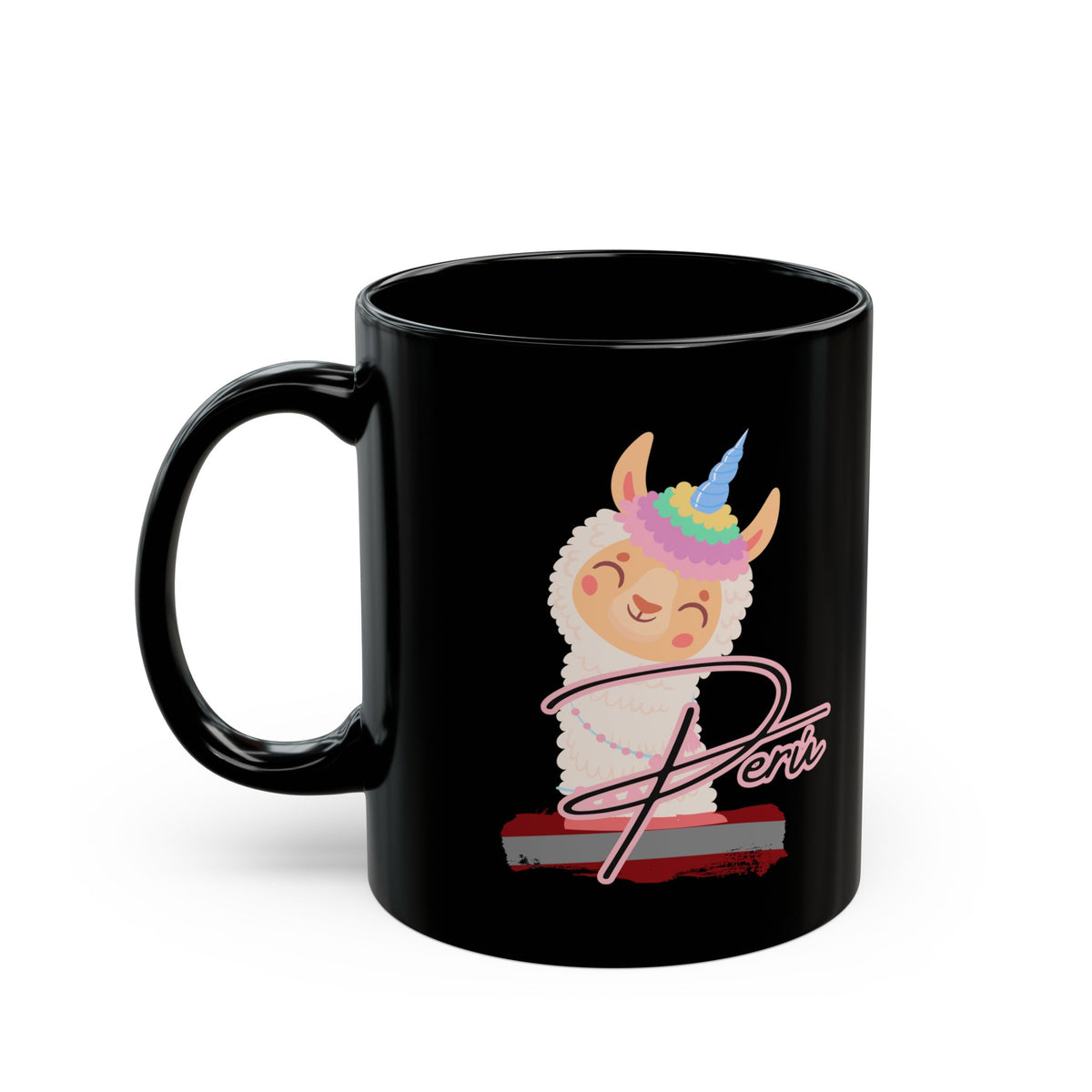 Best Peruvian Black Coffee Mug "Llama Rainbow"