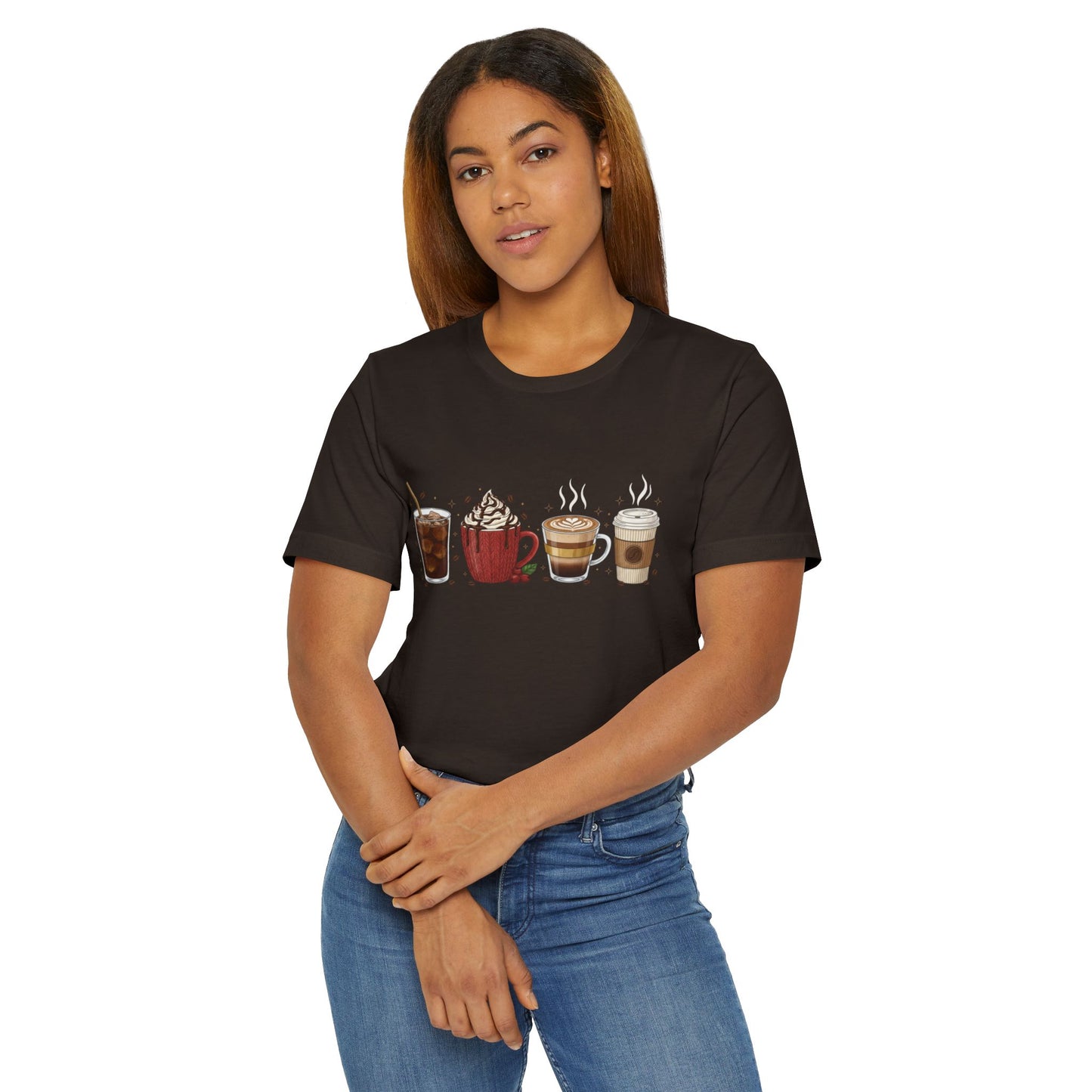☕ Holiday Coffee Drinks Unisex T-Shirt USA | Coffee Lovers Tee