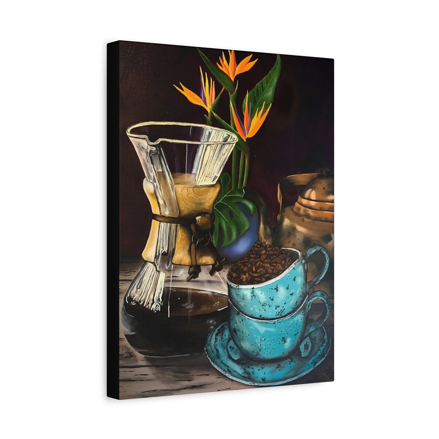 Chemex & Blue Cup — Coffee Art Print