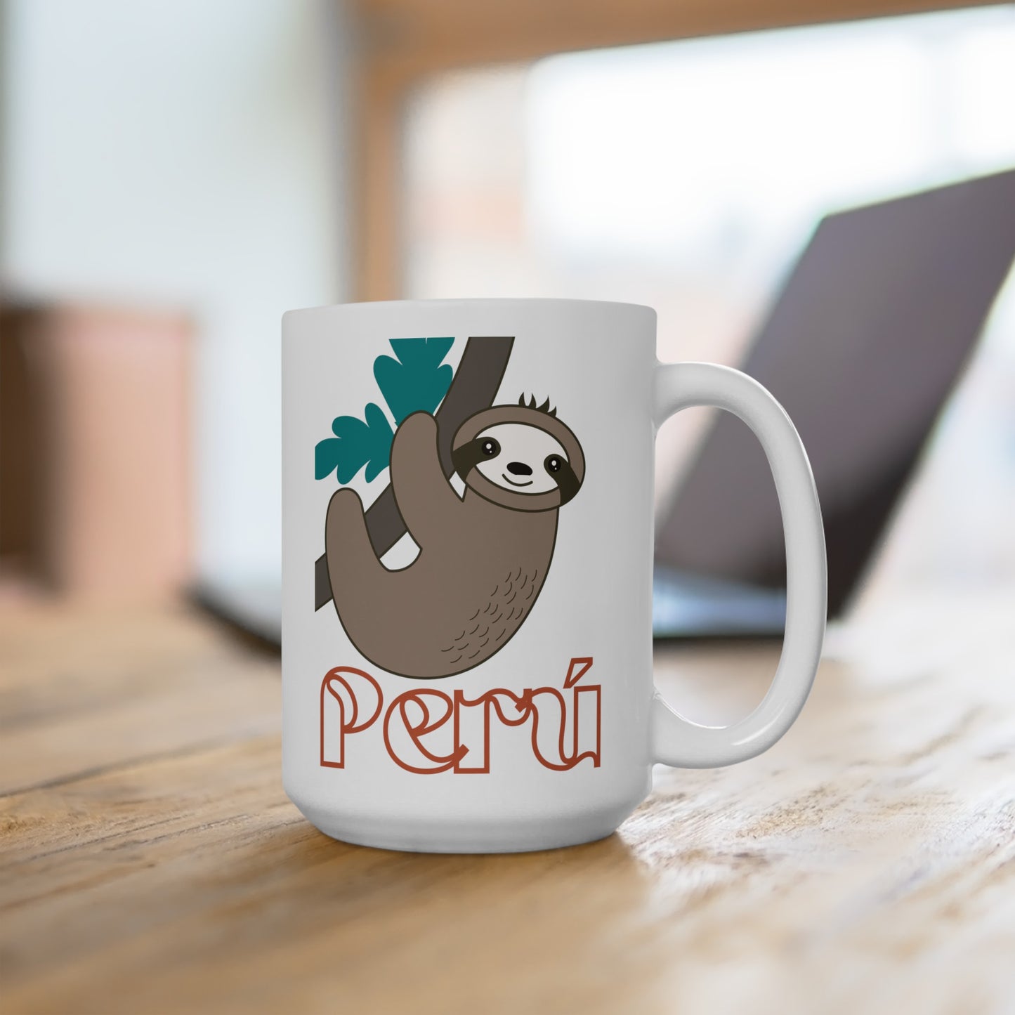 Best Peruvian Ceramic Coffee Mug, (11oz, 15oz) "Peruvian Perezozo"