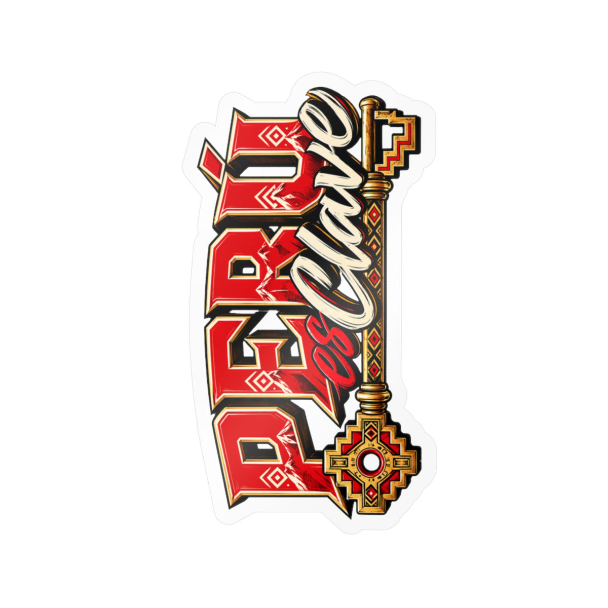 Best Perú es Clave Sticker - Gold Key Andean Vinyl Decal