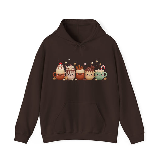 Cute Festive Coffee Mugs Hoodie USA ☕🎄 – Unisex Holiday Hoodie for Coffee Lovers