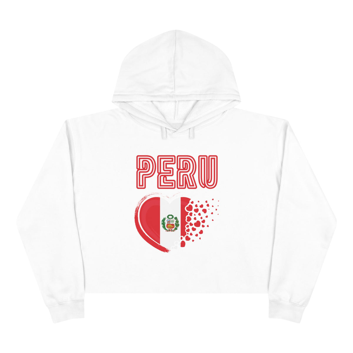 Best Peru Flag Heart Crop Hoodie - Peruvian Love Gift