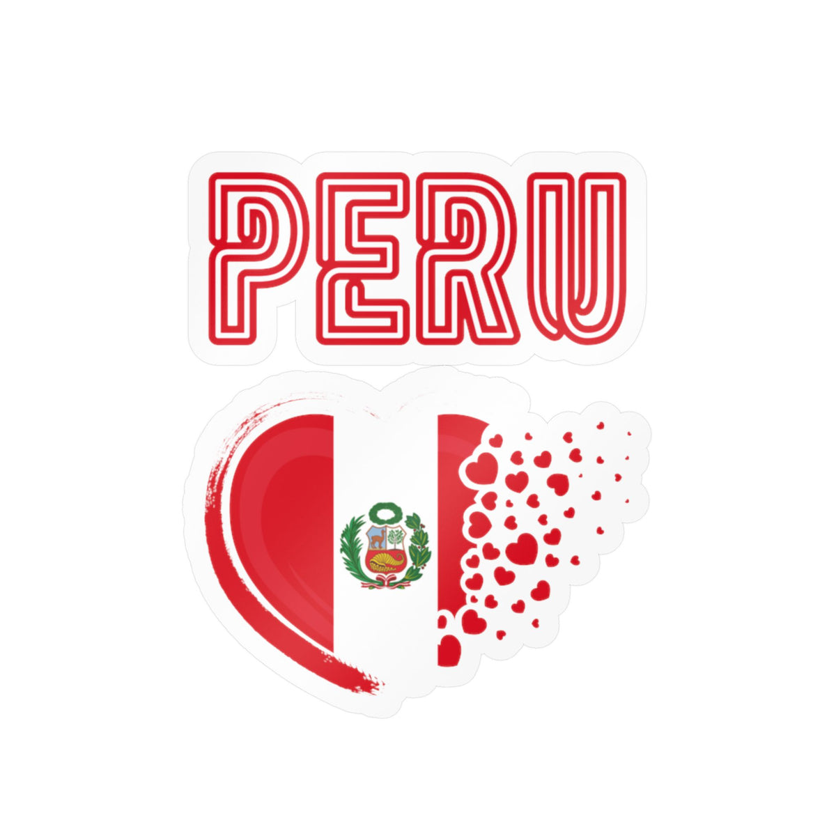 Best Peru Heart Flag Sticker - Vinyl Decal
