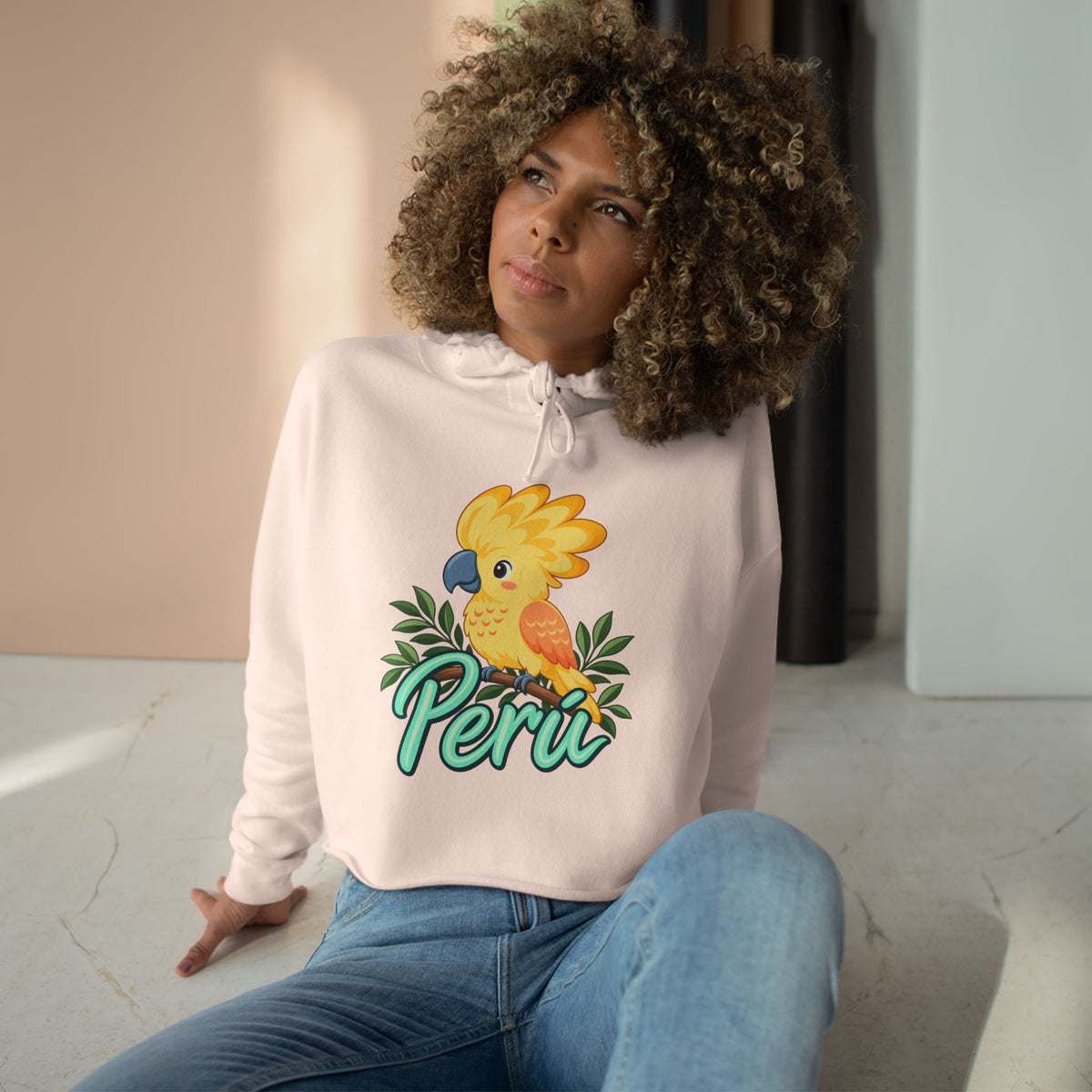 Best Yellow Parrot Peru Crop Hoodie - Cute Bird Gift