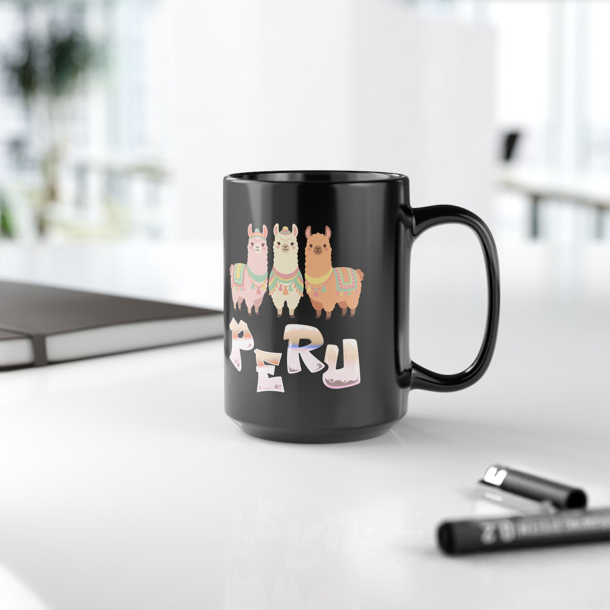 Best Peru Three Llamas Coffee Mug - Black