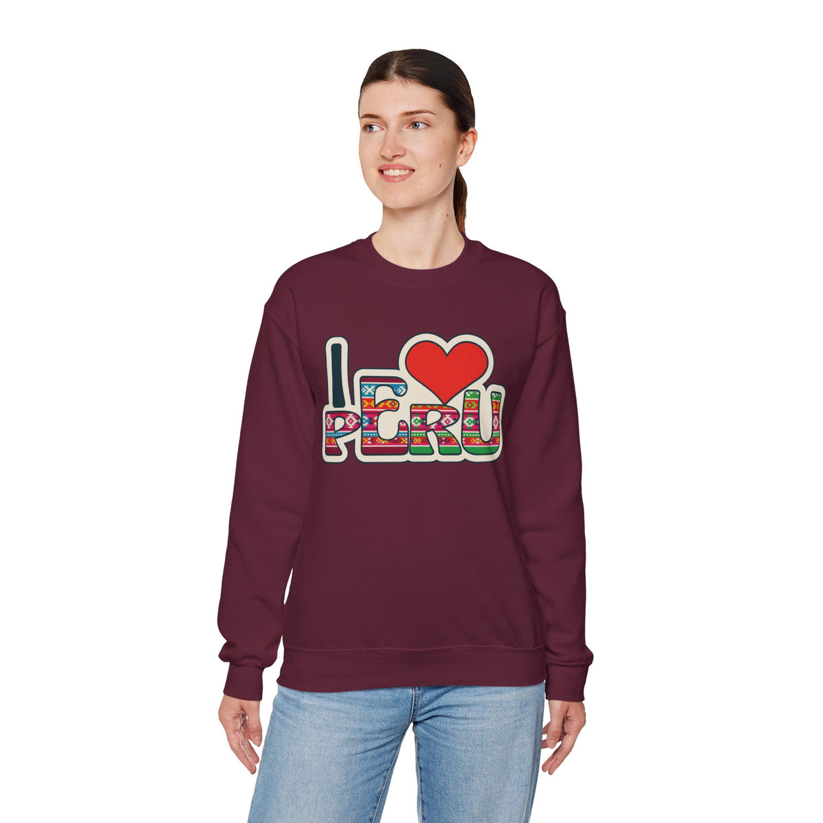 Best I Love Peru Sweatshirt - Andean Textile Crewneck Gift