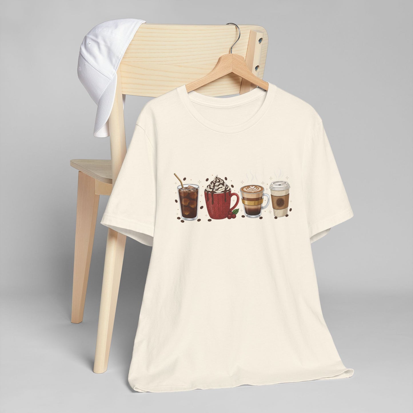 ☕ Holiday Coffee Drinks Unisex T-Shirt USA | Coffee Lovers Tee