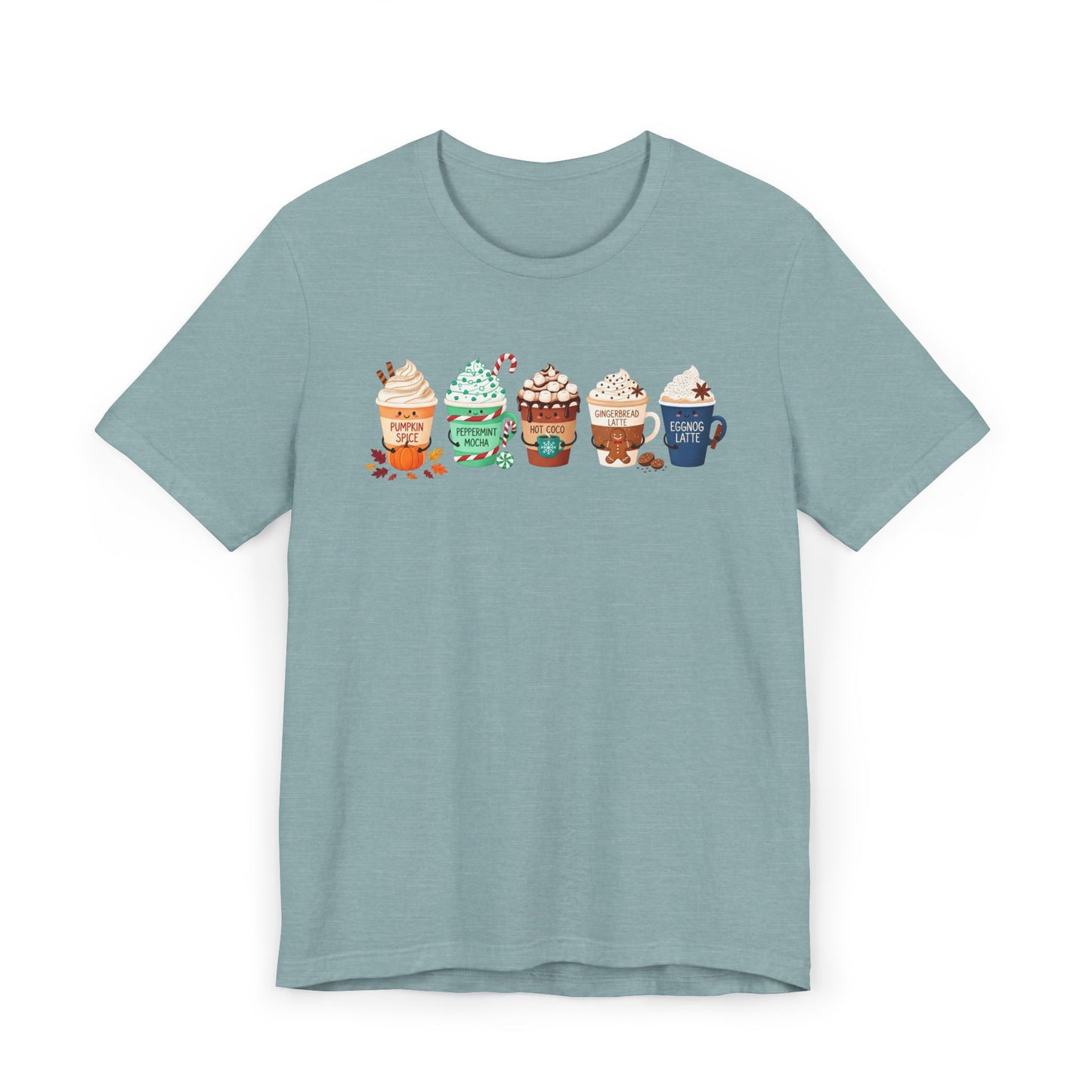🎃☕ Seasonal Coffee Drinks T-Shirt USA | Holiday Coffee Tee