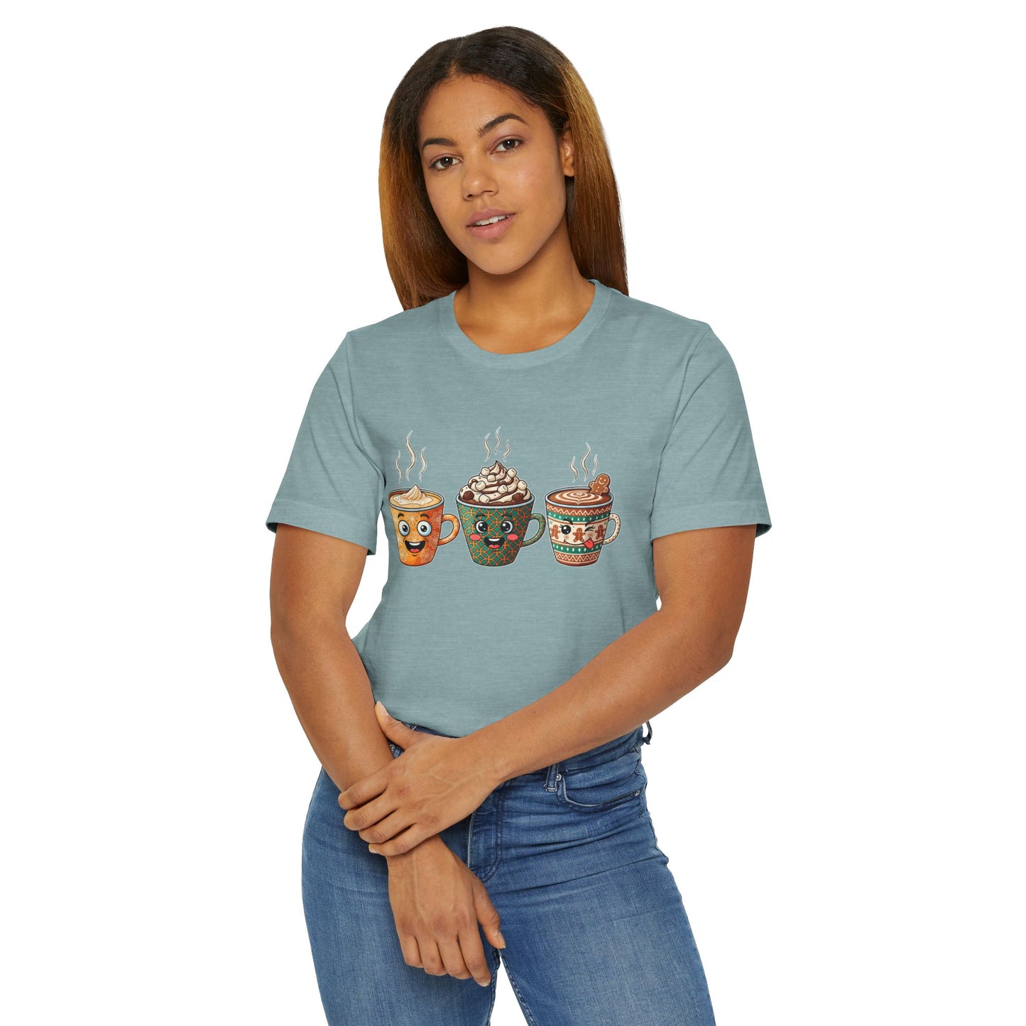☕🎄 Holiday Coffee Mugs Unisex T-Shirt USA | Festive Coffee Tee