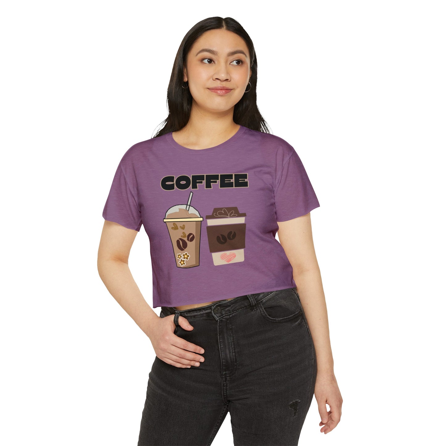 Best Coffee Cropped T-Shirt for Coffee-Loving Girls "Coffee"