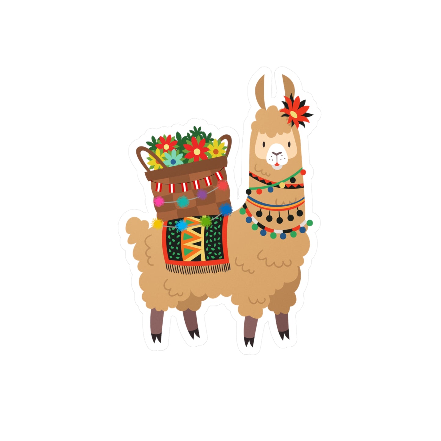 Best Peruvian Llama Sticker USA 🇵🇪 Waterproof Vinyl Decal
