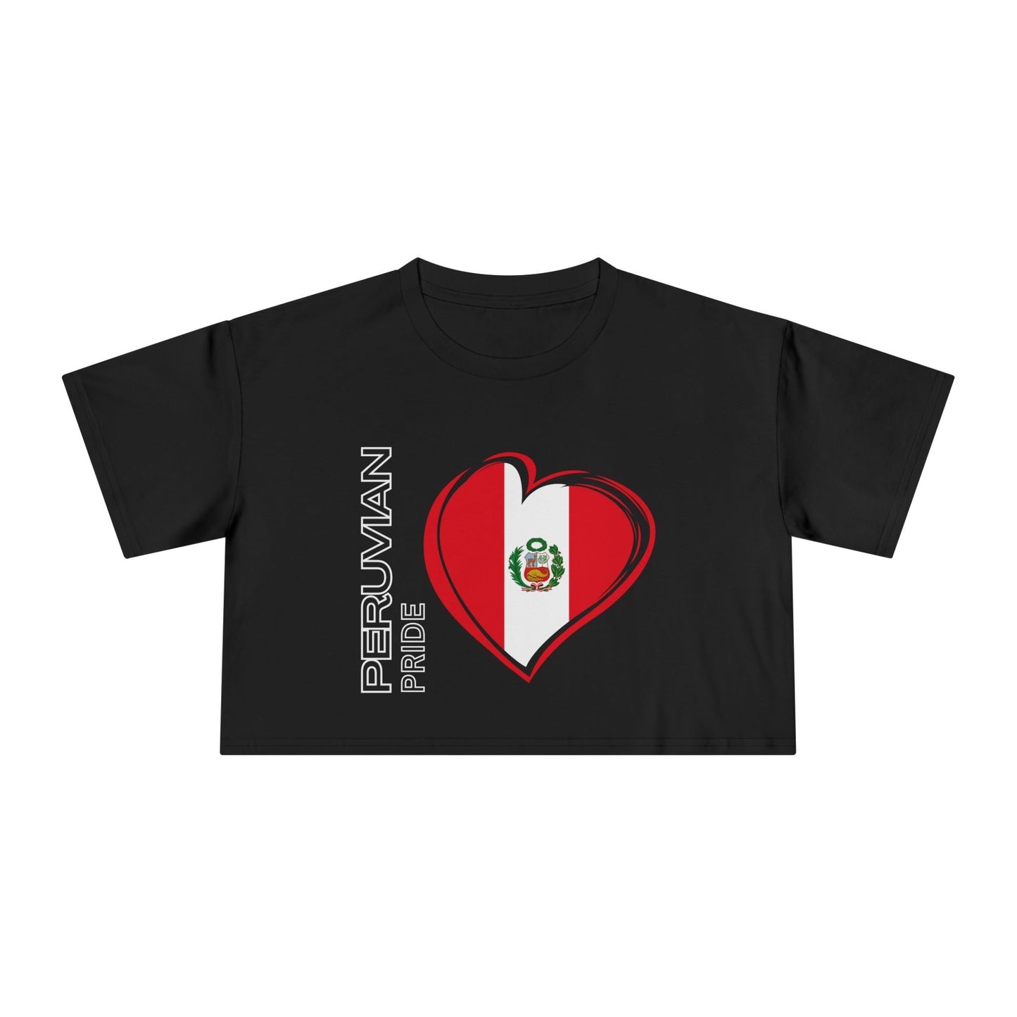 Best Peruvian Pride Crop Top | Peru Flag Heart | Gift USA