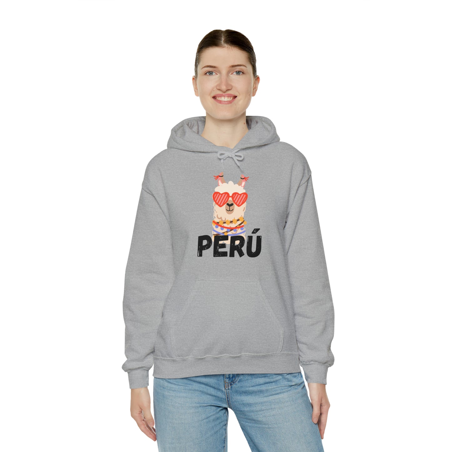 Peruvian Unisex Hoodie "Cozy Elegance,Peruvian Llama" 2024