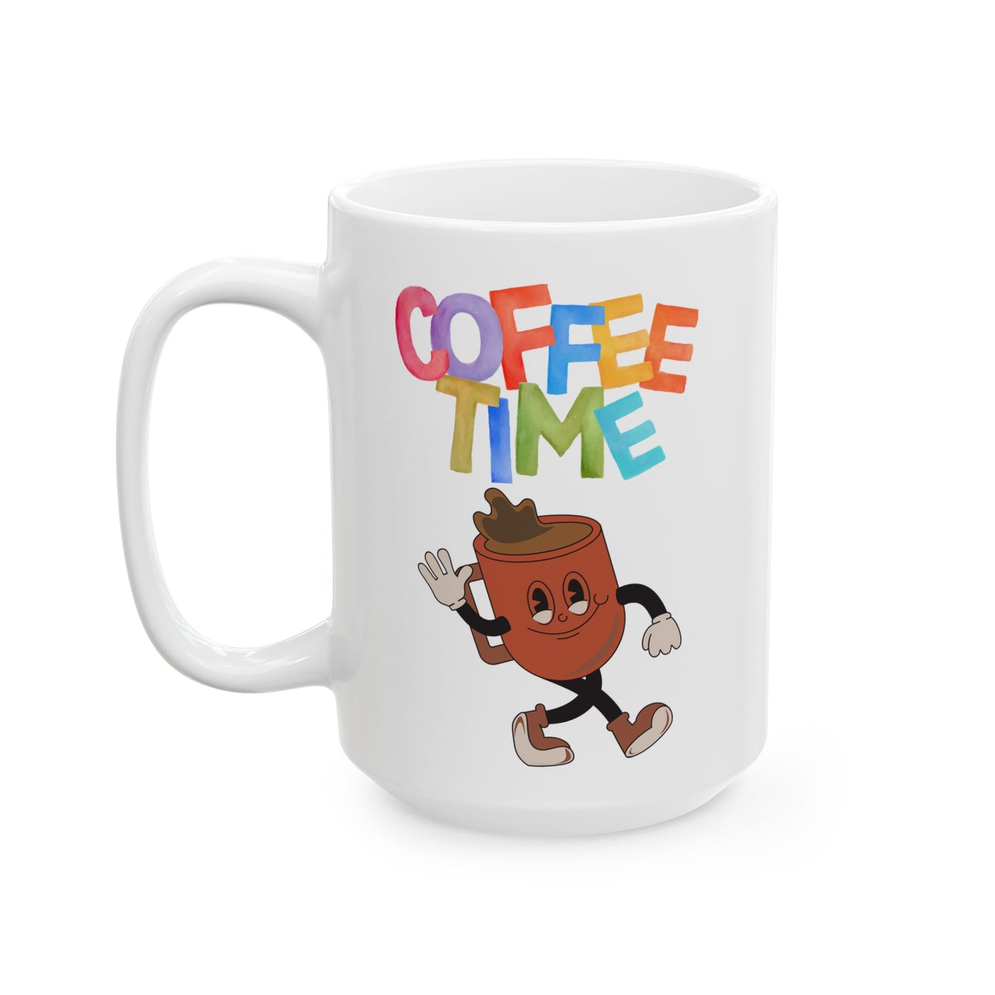 Best White Coffee Mug with Waving Coffee Companion: Bright Brew Buddy