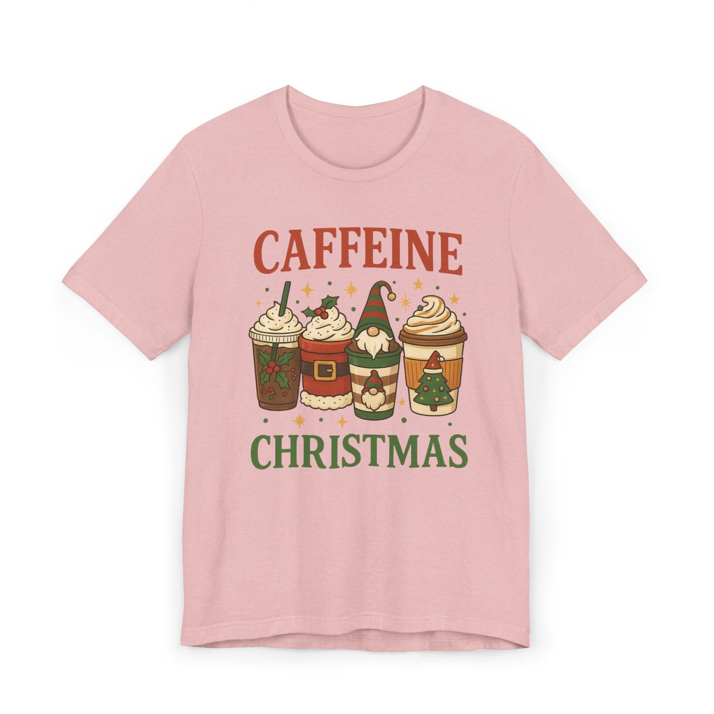 🎄 Caffeine Christmas Unisex T-Shirt USA | Holiday Coffee Tee