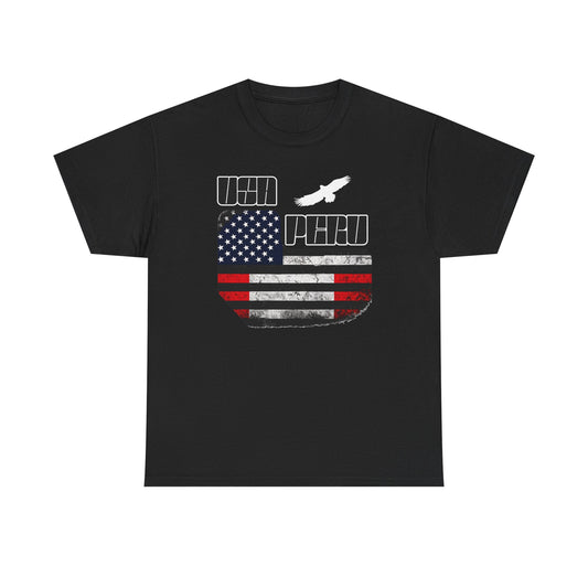 Best USA Peru Flag T-Shirt - Peruvian American Tee