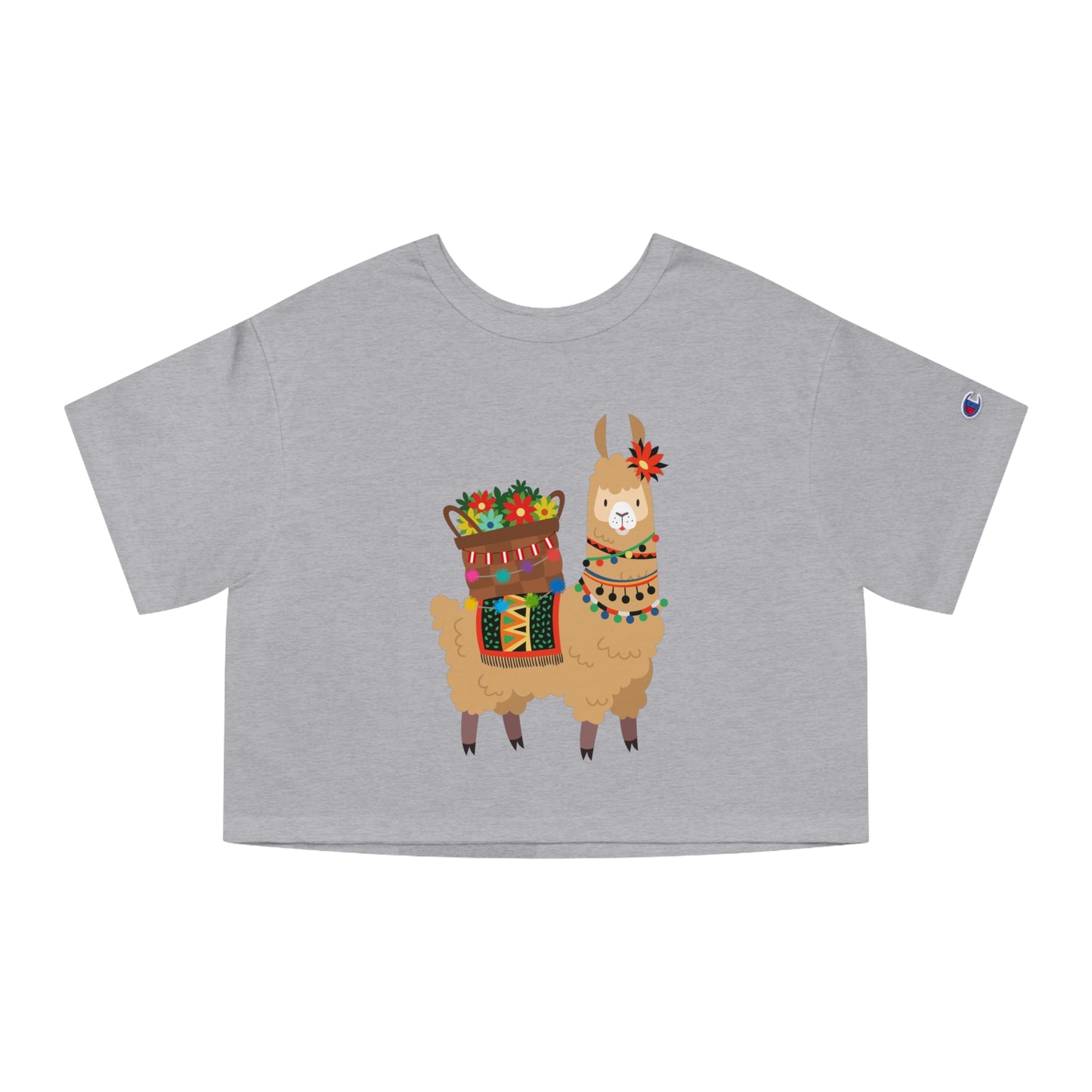 Cropped Customized Champion Tee "No Drama, Just Llama