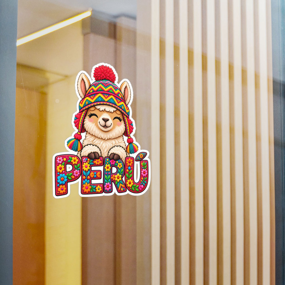 Best Chullo Llama Peru Sticker - Cute Floral Andean Decal