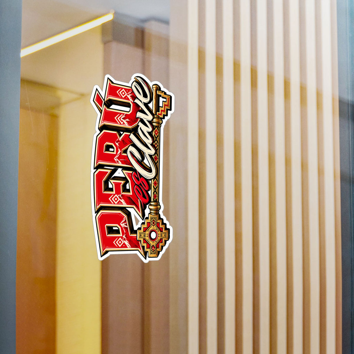 Best Perú es Clave Sticker - Gold Key Andean Vinyl Decal