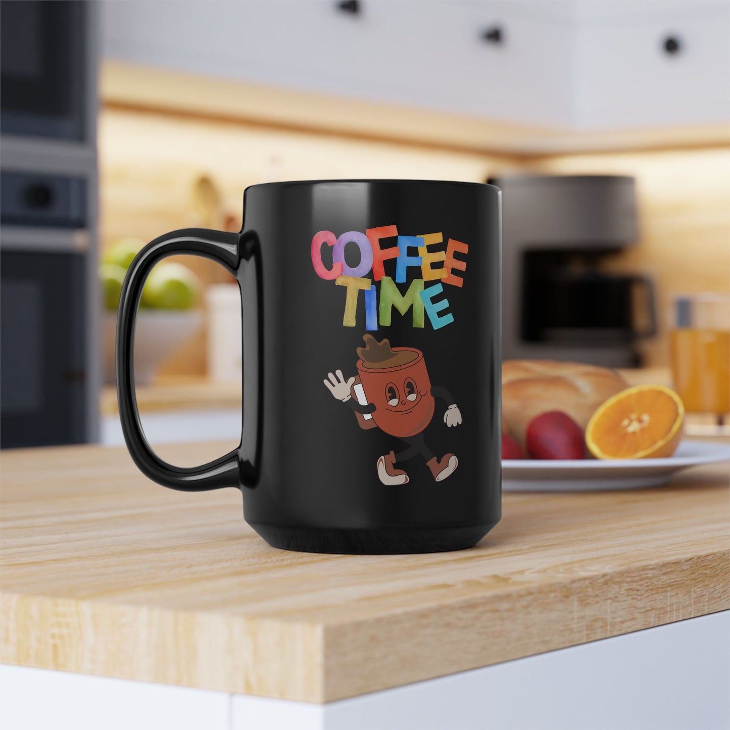 Best Black Coffee Mug with Cheerful Coffee Companion: Midnight Mocha Meetup