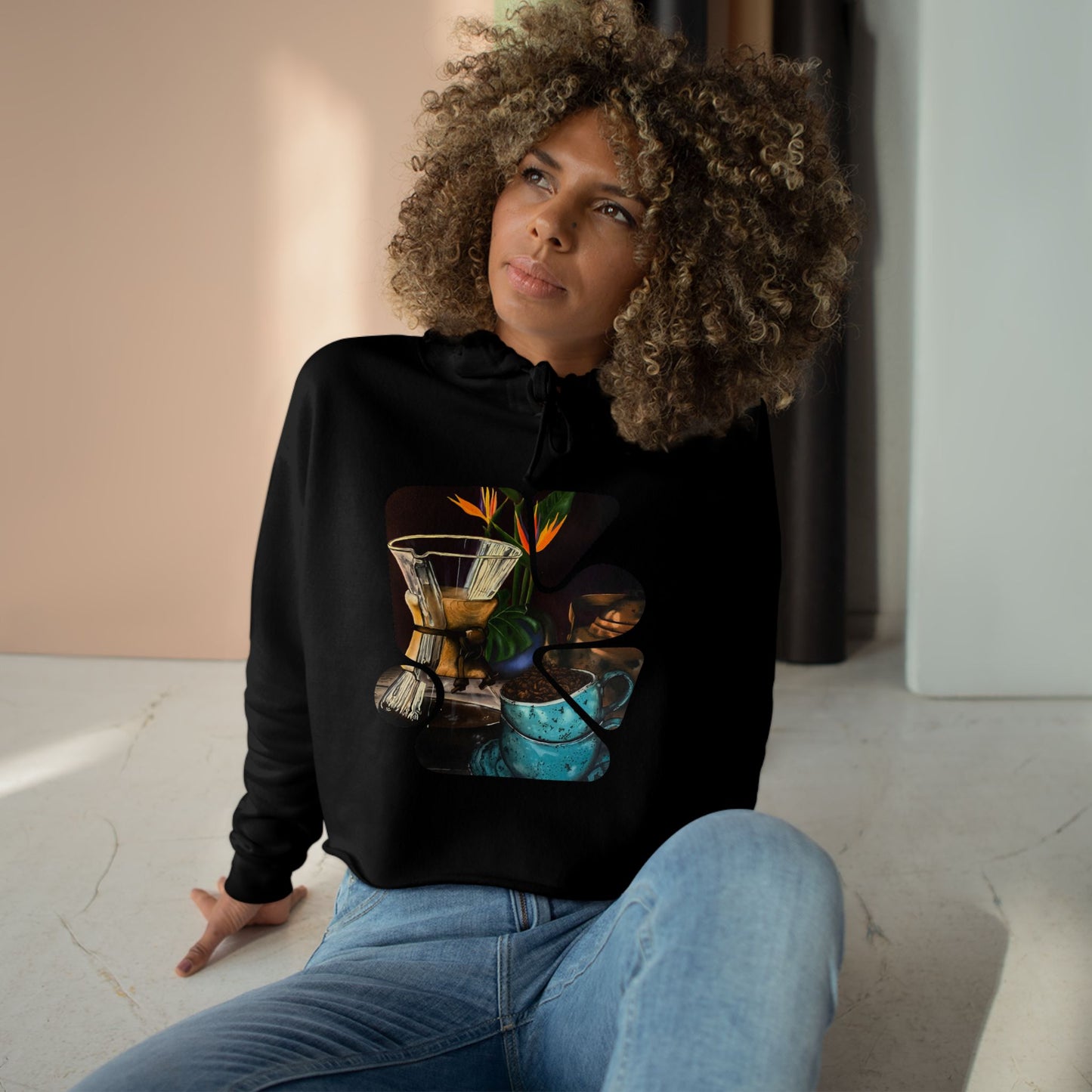 Best Cropped Coffee Hoodie for Women — Coffee Still Life Art Print USA ☕