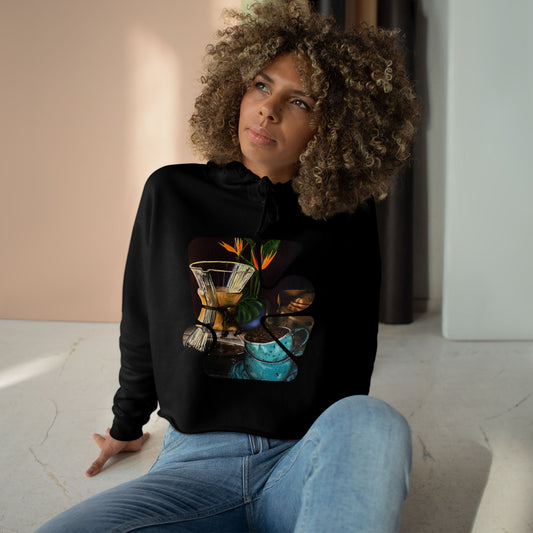 Best Cropped Coffee Hoodie for Women — Coffee Still Life Art Print USA ☕