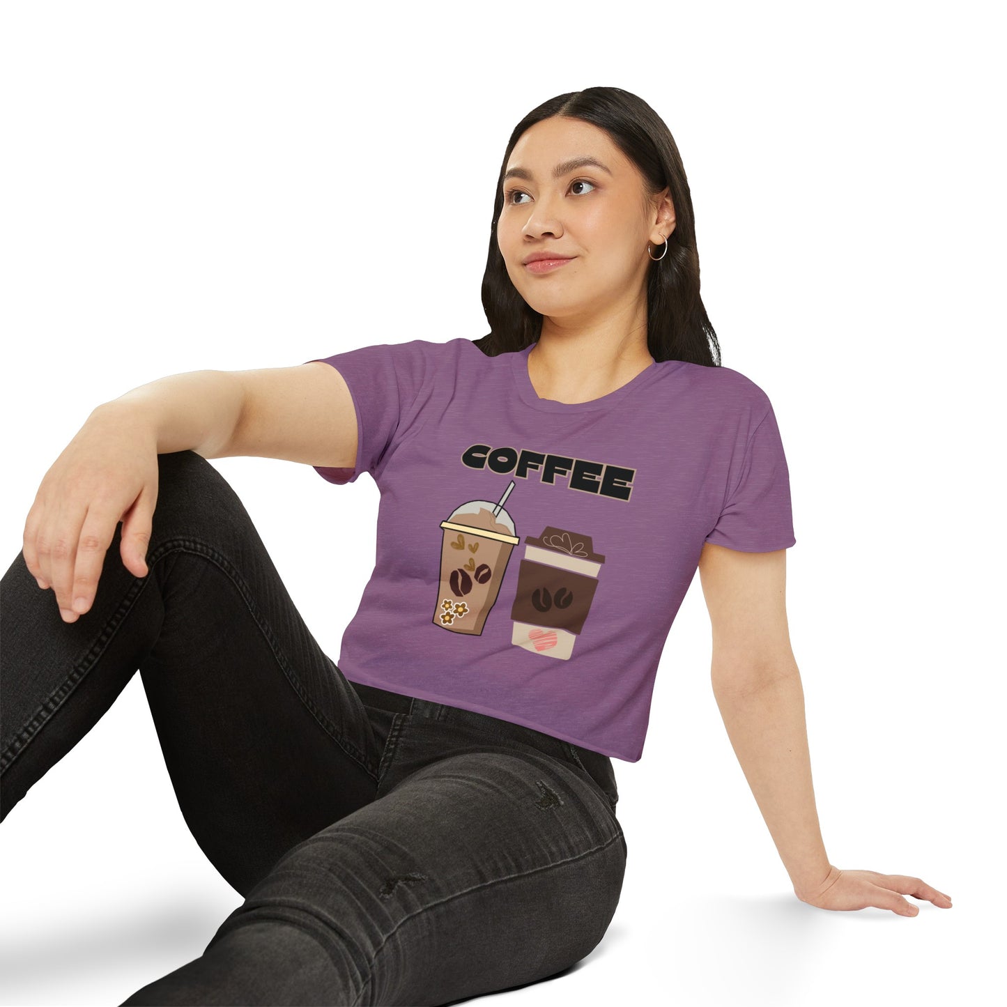 Best Coffee Cropped T-Shirt for Coffee-Loving Girls "Coffee"