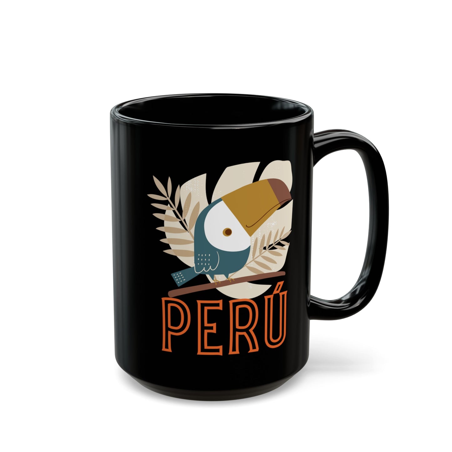 Best Peruvian Coffee Black Mug (11oz, 15oz) "Peru Rainforest"