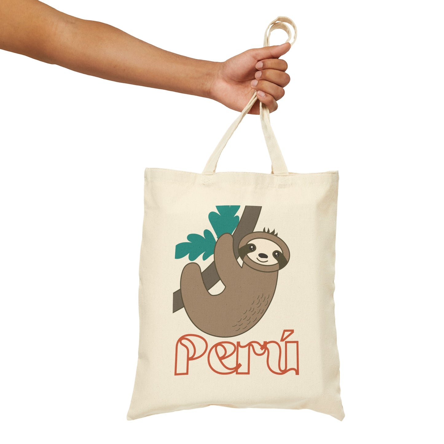 Peruvian Cotton Canvas Tote Bag "Perezozo Peru"