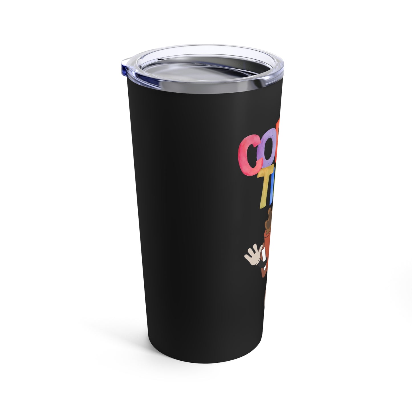 Best Black Coffee Tumbler with Waving Coffee Mug Mascot: Joyful Java Journey