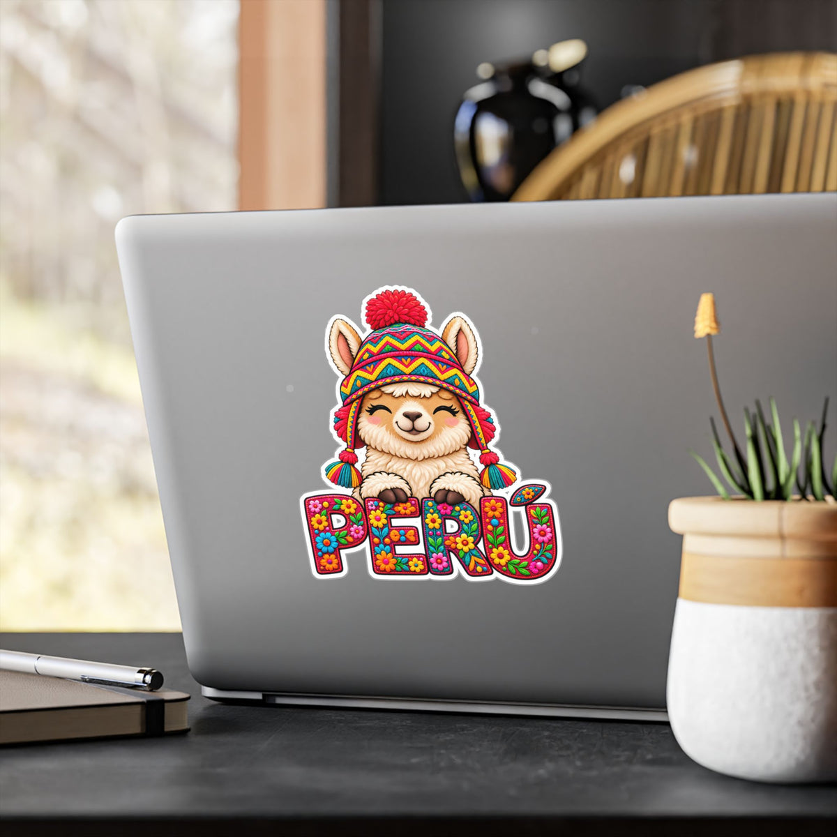 Best Chullo Llama Peru Sticker - Cute Floral Andean Decal