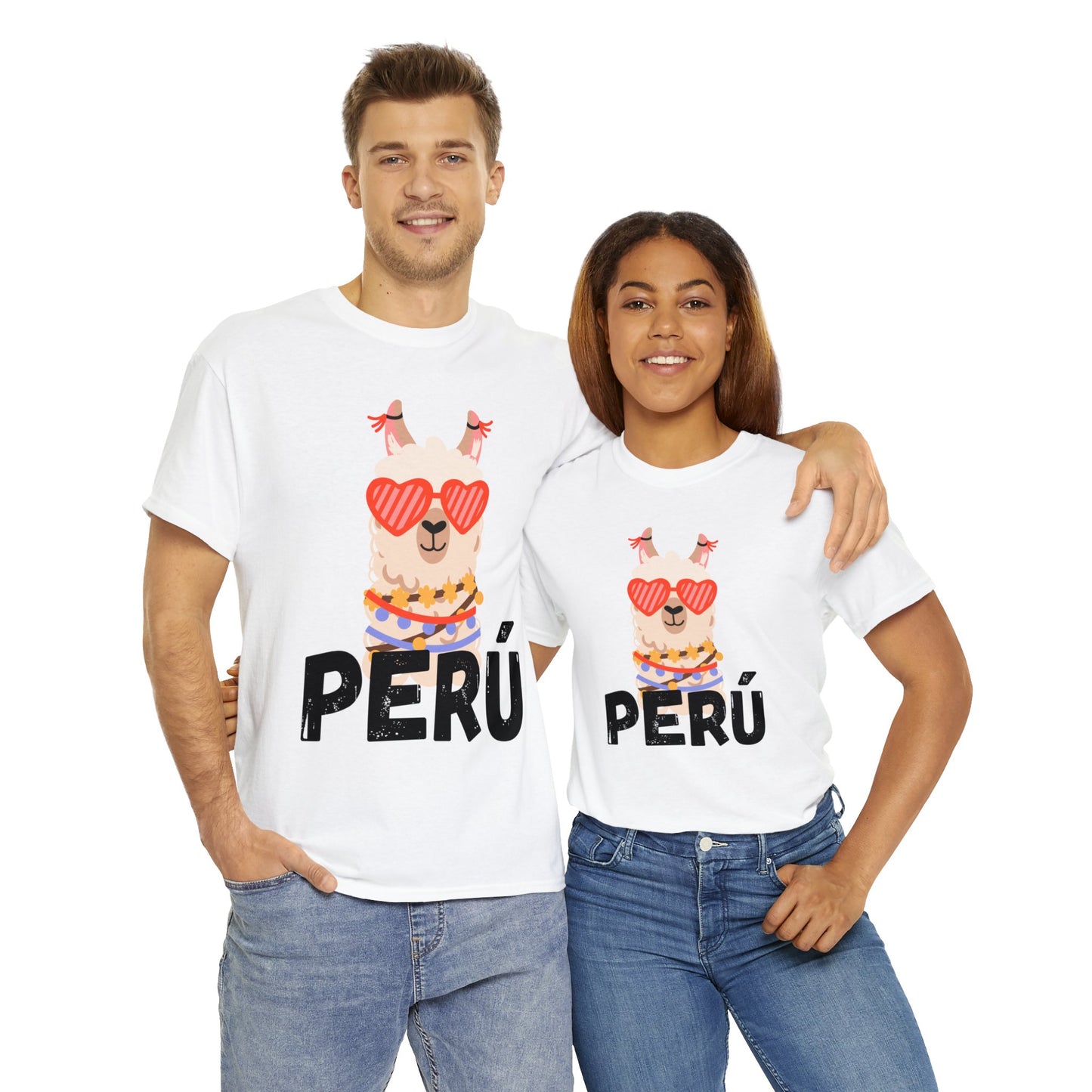 Peruvian Unisex T-Shirt "Llama Elegance"