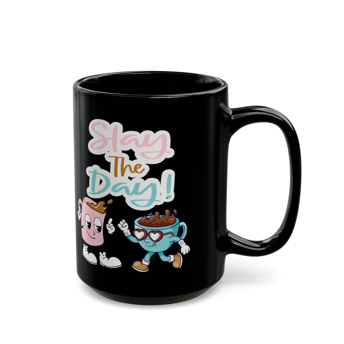 Best Black 'Slay the Day' Coffee Mug for Night Owls & Early Birds