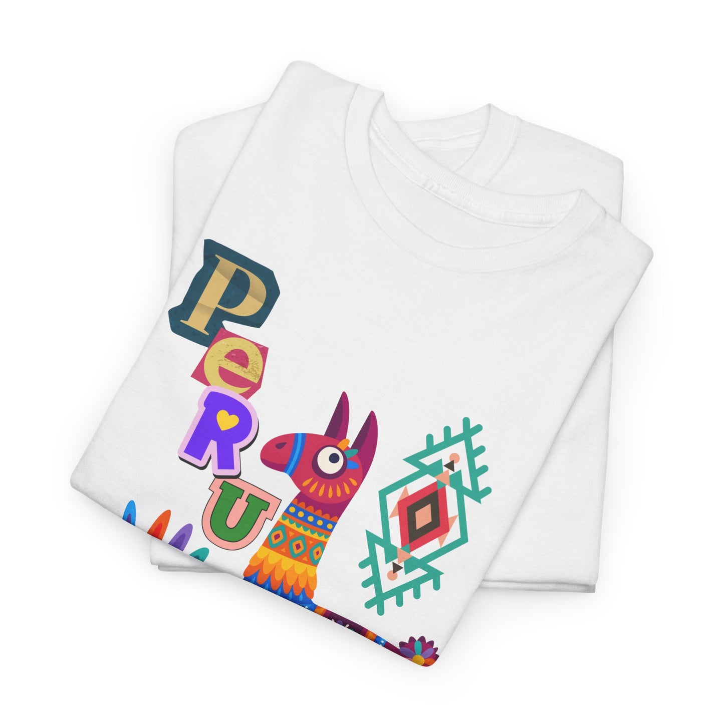 Best Peruvian Llama T-Shirt USA Colorful Peru Pride Unisex Tee