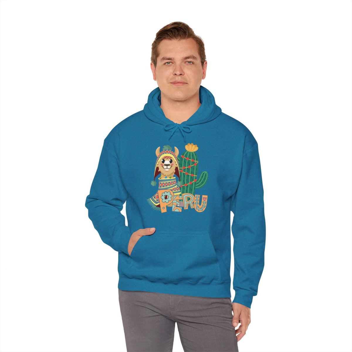 Best Peru Llama Cactus Hoodie - Peruvian Pullover