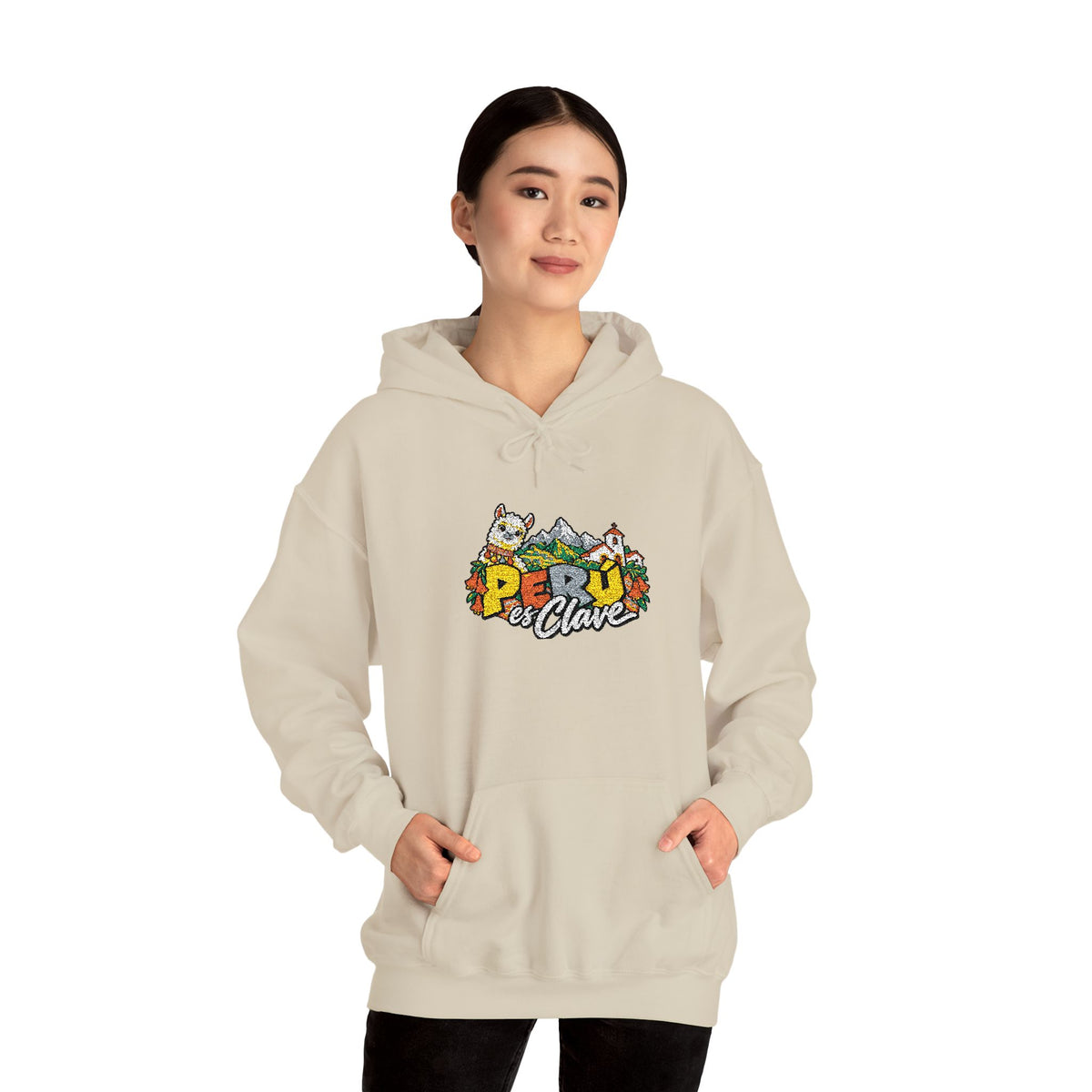 Best Perú es Clave Embroidered Hoodie - Alpaca & Andes Gift