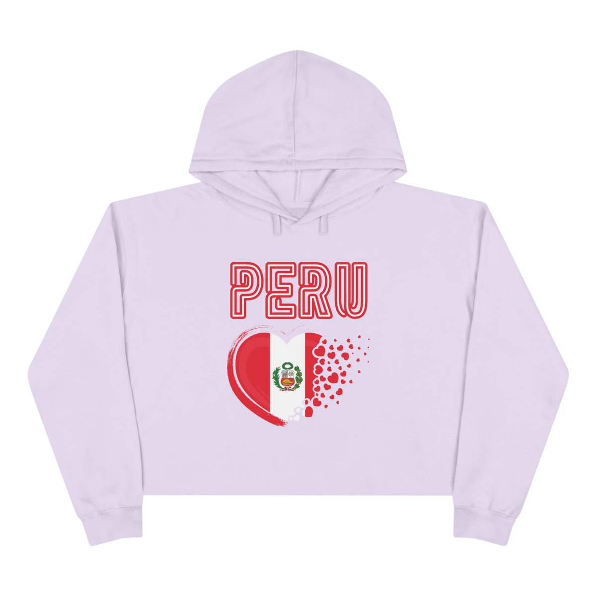 Best Peru Flag Heart Crop Hoodie - Peruvian Love Gift