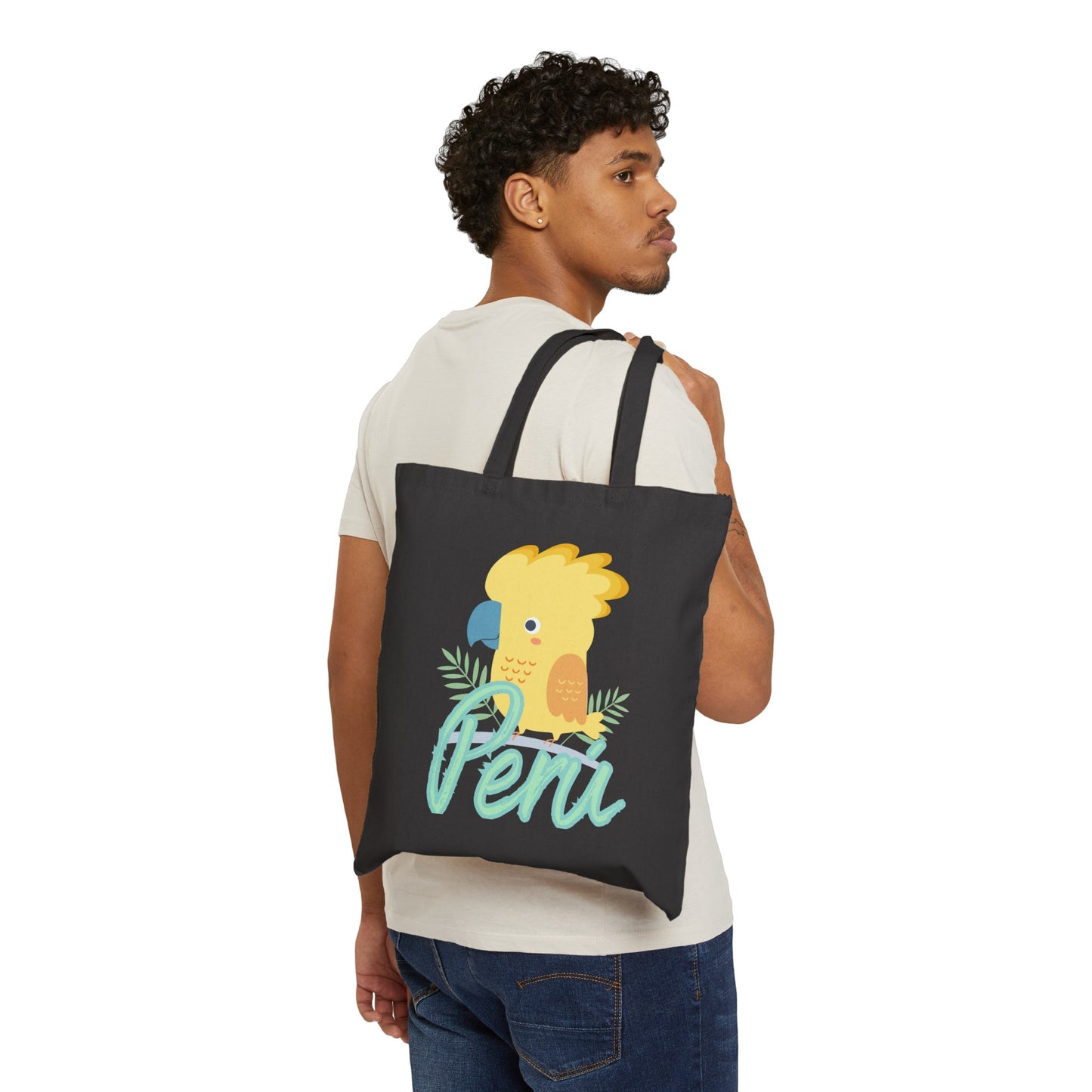 Peruvian Cotton Canvas Tote Bag "El Gallito de Las Rocas"