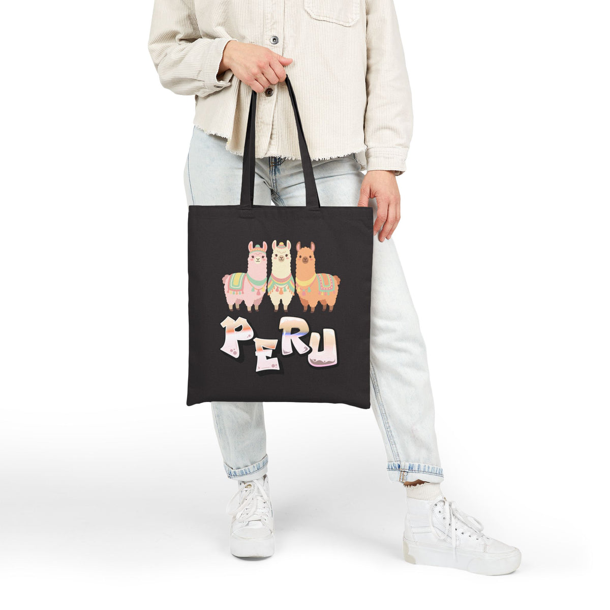 Best Peru Three Llamas Canvas Tote Bag