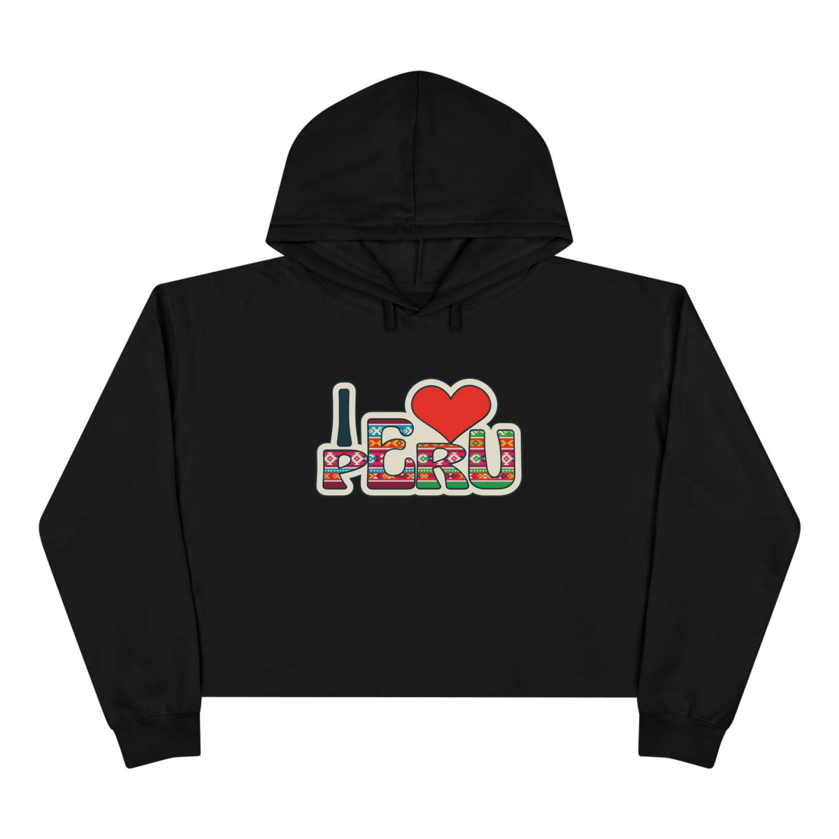 Best Andean Textile Peru Crop Hoodie - I Love Peru Gift