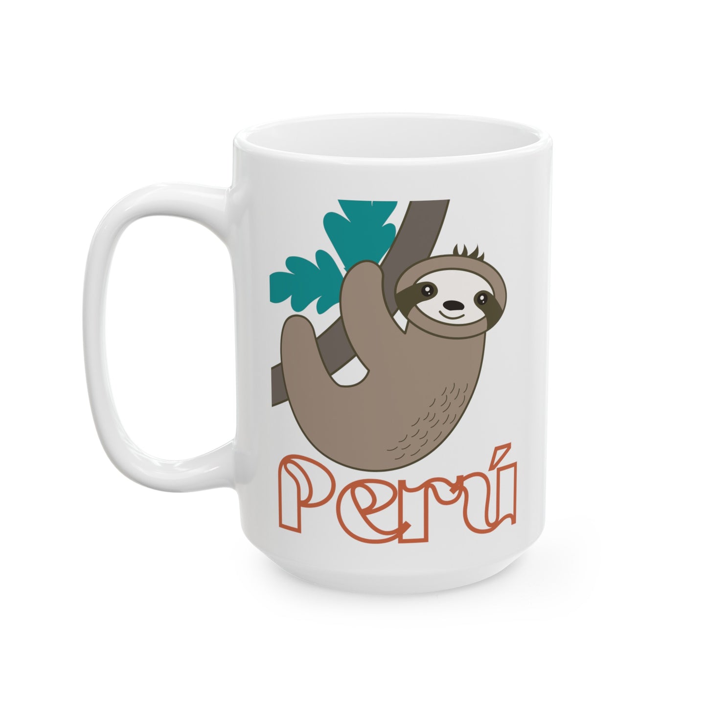 Best Peruvian Ceramic Coffee Mug, (11oz, 15oz) "Peruvian Perezozo"